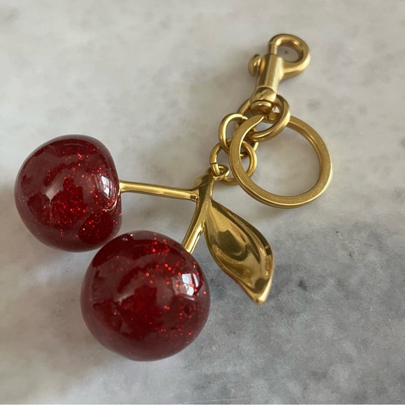 2/$40 Sparkling Cherry Bag Charm | Key Fob - Picture 4 of 8
